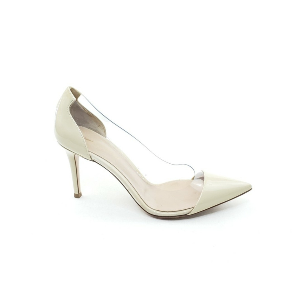Gianvito Rossi Plexi 85 Womens Pumps Pointed Toe Beige EU 37.5 - Picture 11 of 13